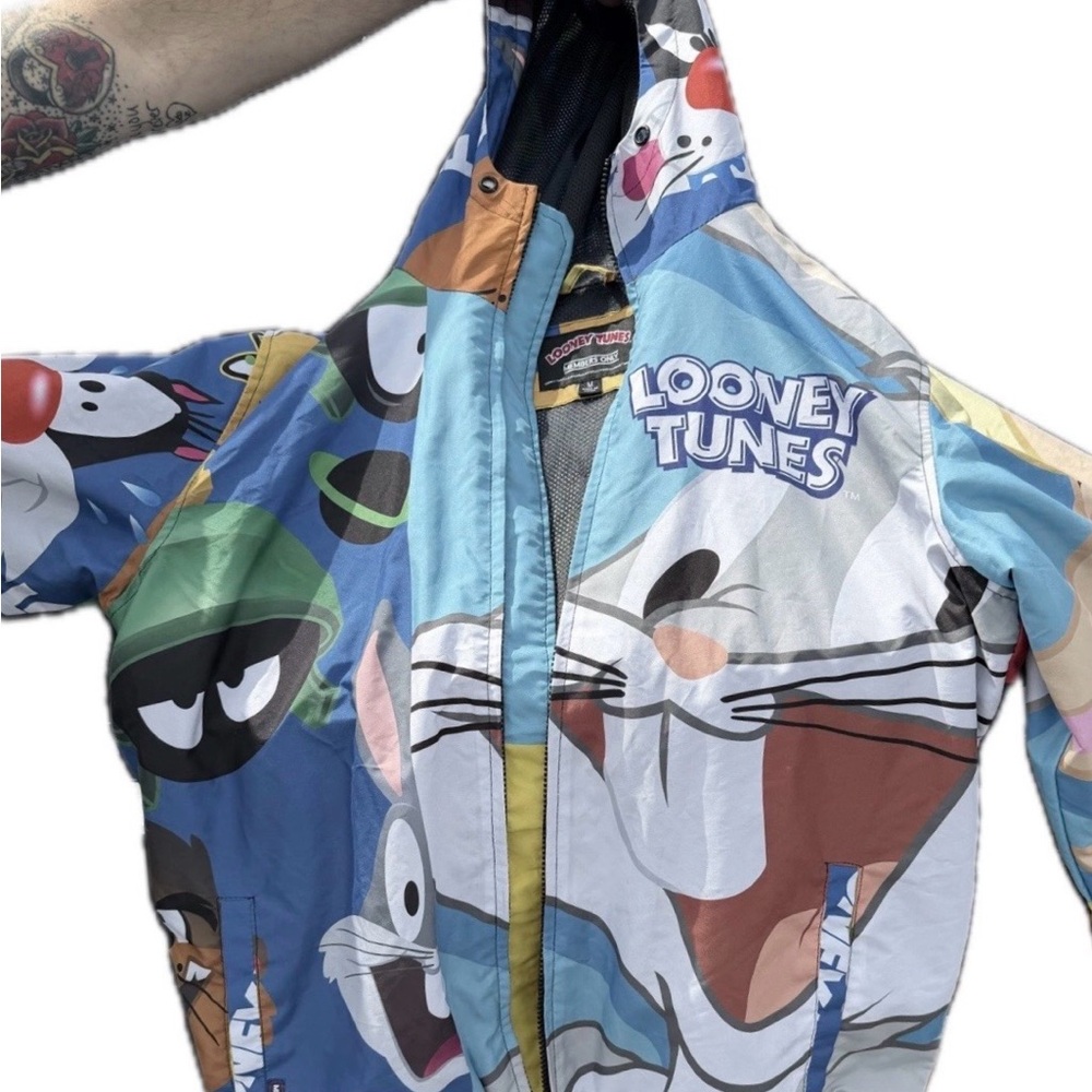 Members Only Looney Tunes Windbreaker Zip Jacket, Medium